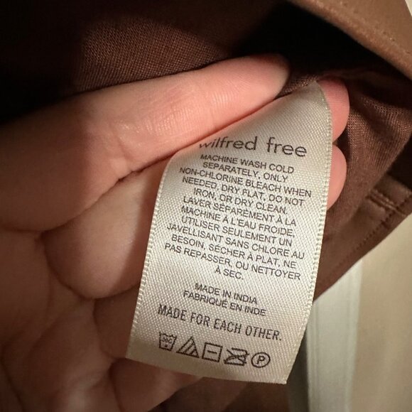 Wilfred Free Gaze Vegan Leather Jacket Epicurean Brown Size Large Aritzia NEW - Picture 7 of 7